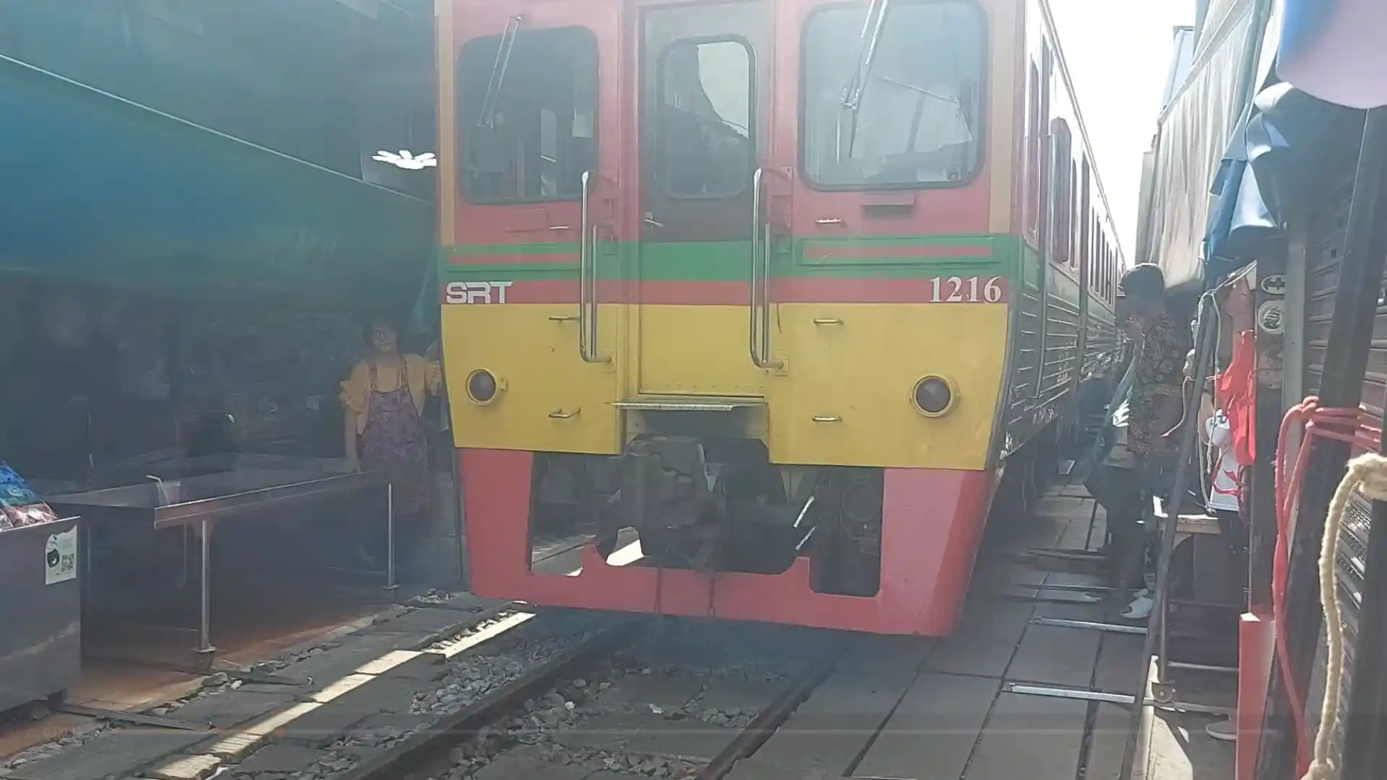 The Maeklong railway market, one of Bangkok tourist attractions