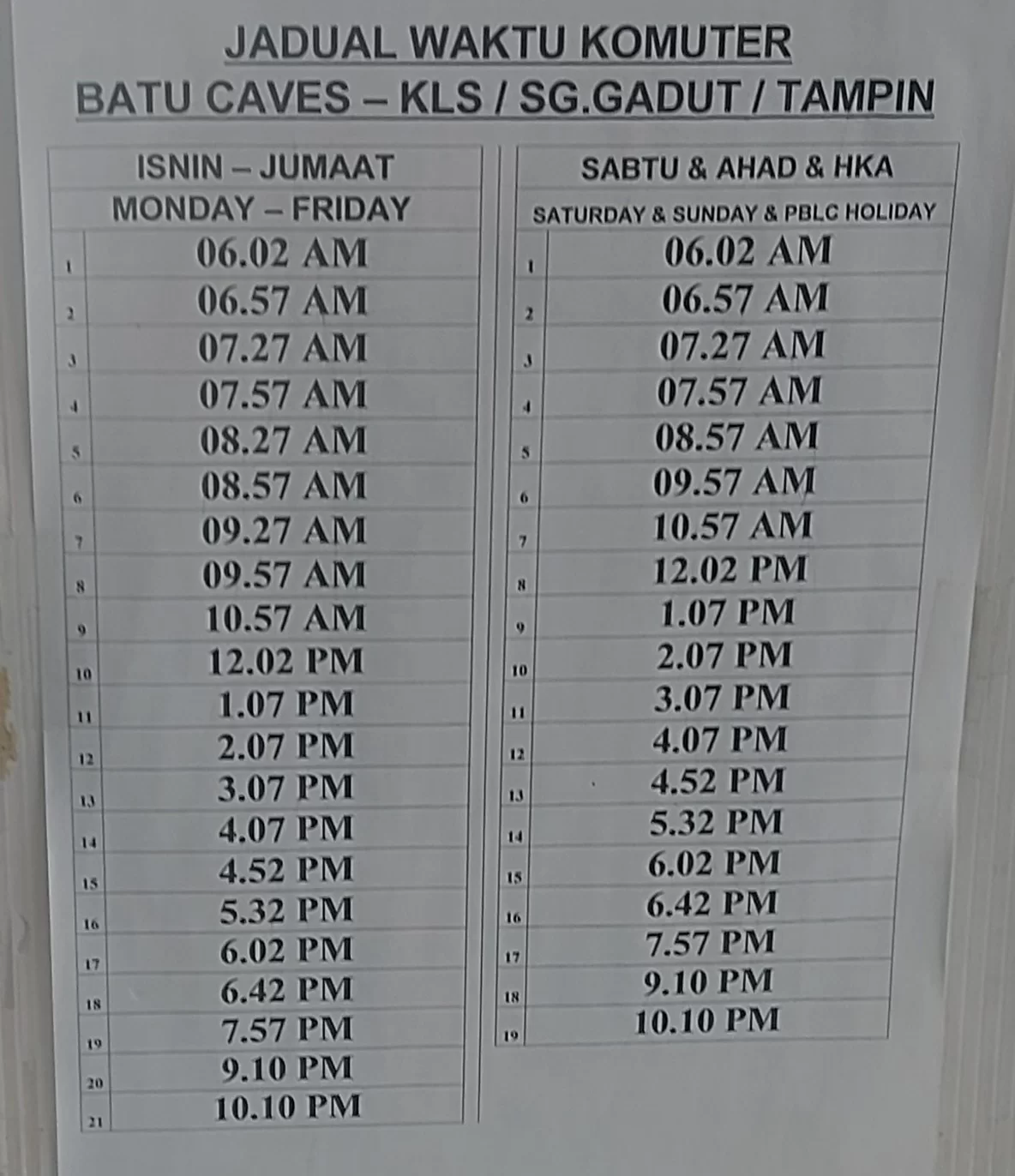 KL Sentral to Batu Caves